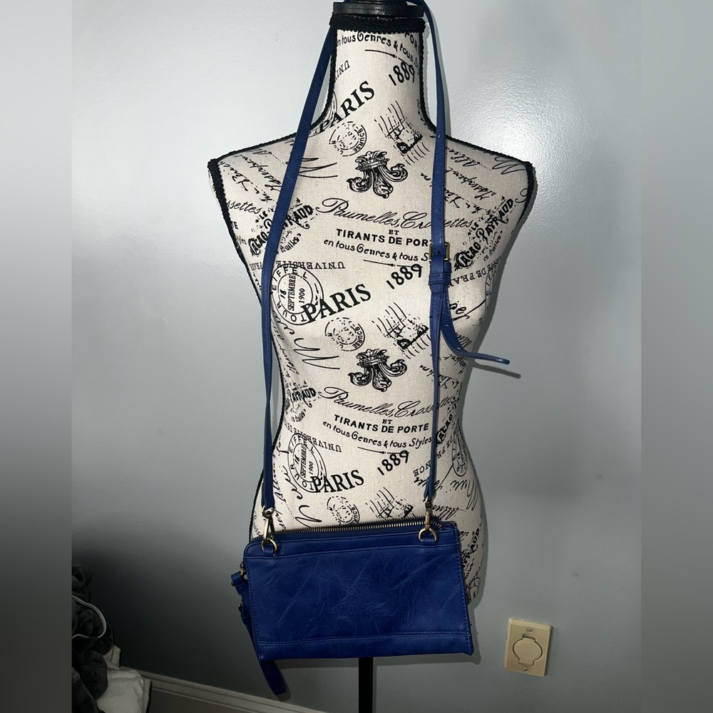 Joy Susan Blue Crossbody Bag with Detachable Wristlet